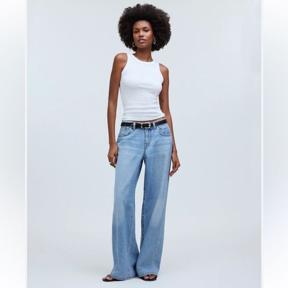 Madewell Top XXS Summer Rib Cutaway Tank White Perfect Racerback - Picture 3 of 12